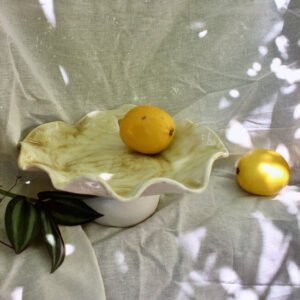 Stoneware Ayaklı Sunum Tabağı